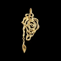 Jane Kønig Rose Earring with leaf drop< Øreringe