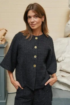 Neo Noir Rosella Boucle Mini Jacket 166488< Overtøj & Jakker