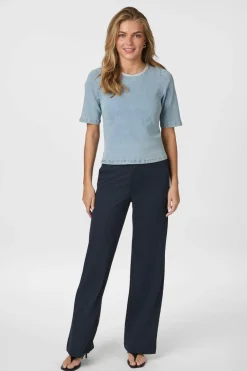 Rosia Denim Emb Top 165734*Neo Noir Hot