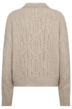 Co´Couture Rowcc Collar Cable Knit 32204< Strik|Bluser & Skjorter