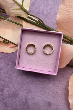 Runde Øreringe M Små Cz*Mellow Moon Sale