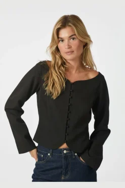 Salsa Structure Blouse 166610*Neo Noir