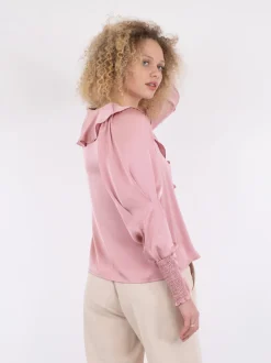 Sandie Sateen Blouse*Neo Noir Hot