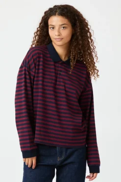 Neo Noir Sara Wide Stripe Polo Blouse 164258< Bluser & Skjorter