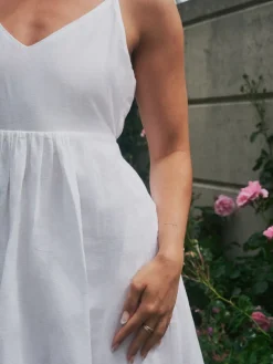 Savani Long Linen Dress 165480*Neo Noir Outlet