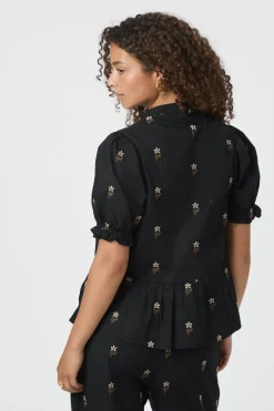 Neo Noir Savy Flower Emb Blouse 166791< Bluser & Skjorter|Ammevenligt Tøj