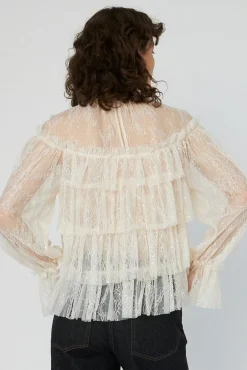 Sheer Frill Lace Blousels54-2504*Stella Nova Sale