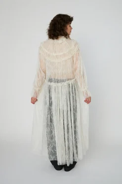 Sheer Lace Maxi Cape Dressls54-4306*Stella Nova Hot