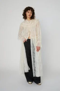 Sheer Lace Maxi Cape Dressls54-4306*Stella Nova Hot