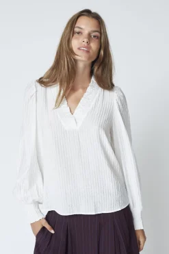 Co´Couture Shinacc V-Blouse 35922< Bluser & Skjorter