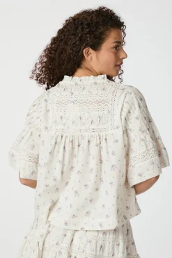 Neo Noir Siama Dobby Flower Blouse 165279< Bluser & Skjorter