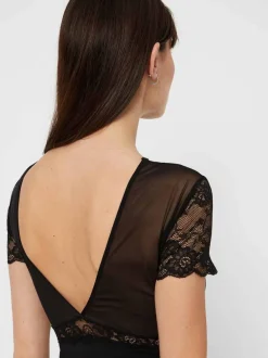 Pieces Sicca SS Bodystocking< Bluser & Skjorter|Nattøj & Lingeri