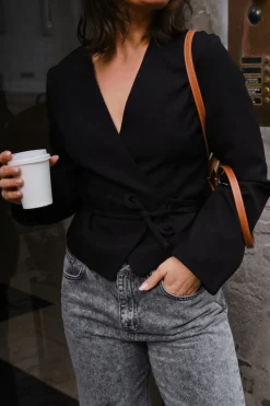 Simmi Wrap Blouse 164152*Neo Noir Discount