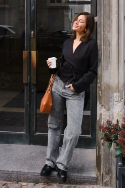 Simmi Wrap Blouse 164152*Neo Noir Discount