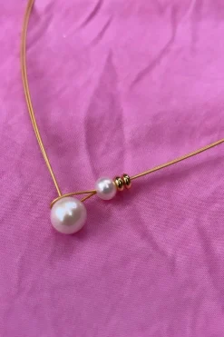 Mellow Moon Single Pearl Necklace< Halskæder