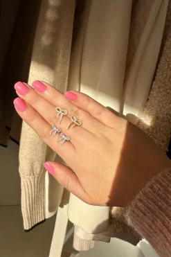 Mellow Moon Sløjfe Med Sten< Øreringe