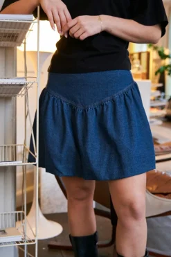 Neo Noir Solar Denim Balloon Skirt 165053< Nederdele