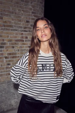 Stripe Logo Sweat HL10441*Haute L'Amitié Best