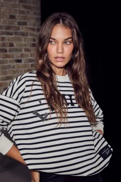 Stripe Logo Sweat HL10441*Haute L'Amitié Best