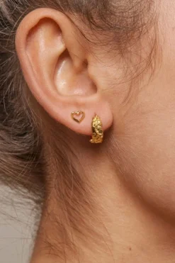 Enamel Copenhagen Studs, Organic Heart E301GM< Øreringe