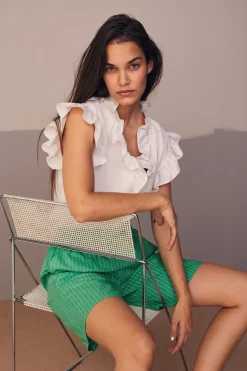 Co´Couture Suedacc Frill Top 35213< T-Shirts & Toppe|Ammevenligt Tøj