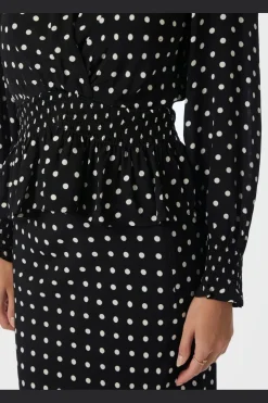 Neo Noir Tamona Crepe Dot Blouse 167939< Bluser & Skjorter