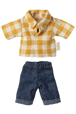 Ternet Gul Skjorte Og Bukser, Far Mus*Maileg New