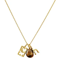 Maanesten Tiger Eye Earth Pendant< Halskæder