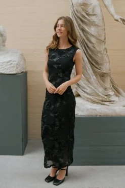 Tiranna Big Flower Mesh Dress 166824*Neo Noir