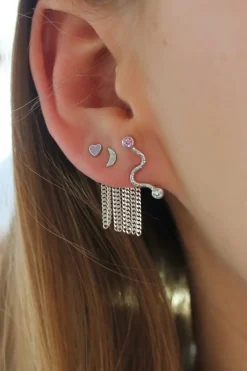 Tout Petit Bella Moon Earring Silver*Stine A Clearance