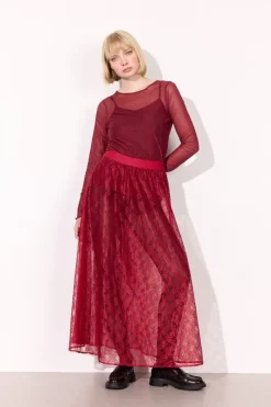 Hunkøn Tova Mesh Blouse 25935< Bluser & Skjorter