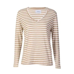 Liberte Ulla-Ls-Vneck-Stripe-Tshirt 22160< Bluser & Skjorter