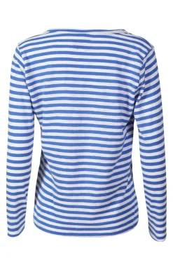 Ulla-Ls-Vneck-Stripe-Tshirt 22160*Liberte Sale