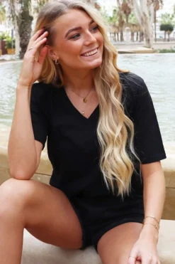 Liberte Ulla-Ss-Vneck-Tshirt< T-Shirts & Toppe