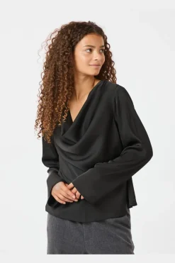 Vallista Soft Satin Blouse 163844*Neo Noir Discount