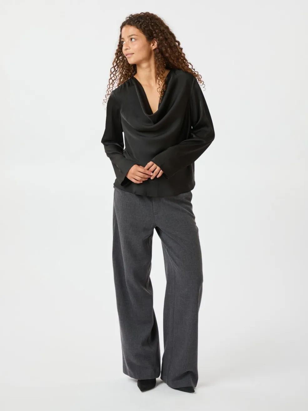 Vallista Soft Satin Blouse 163844*Neo Noir Discount