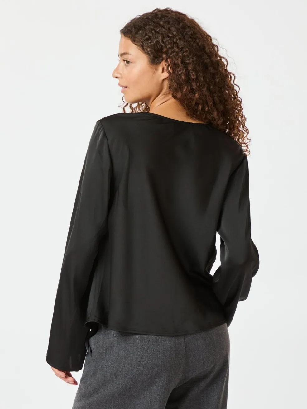 Vallista Soft Satin Blouse 163844*Neo Noir Discount