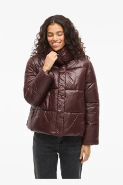 Vila Vilidda L/S Shinny Puffer Short Jacket< Overtøj & Jakker