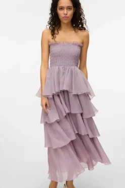 Vero Moda Vmdelilah Sl Smock Ruffle Dress< Kjoler