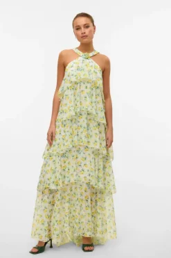 Vero Moda Vmfelicia Sl Ruffle Maxi Dress< Kjoler