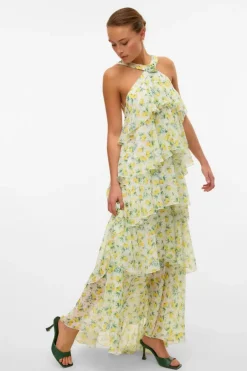 Vero Moda Vmfelicia Sl Ruffle Maxi Dress< Kjoler