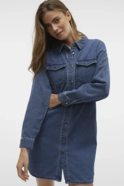 Vmjennie Ls Short Denim Dress Mix*Vero Moda New