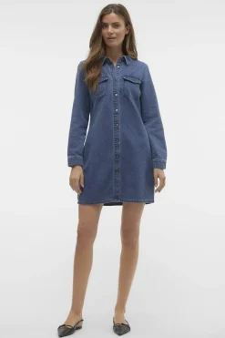 Vmjennie Ls Short Denim Dress Mix*Vero Moda New