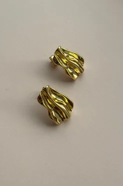 Mellow Moon Wave Earring< Øreringe
