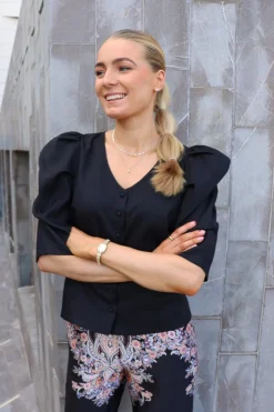 Liberte Winnie V Button Blouse 22315< Bluser & Skjorter