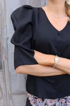 Liberte Winnie V Button Blouse 22315< Bluser & Skjorter