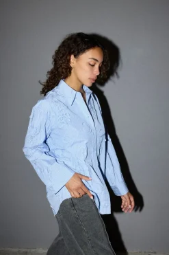 Co´Couture Xaviercc Avy Stripe Shirt 45103< Bluser & Skjorter|Ammevenligt Tøj