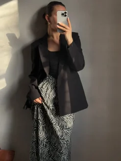 Neo Noir Yara Zebra Long Skirt 164709< Nederdele