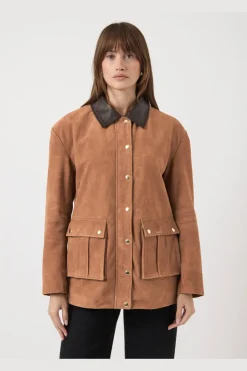 kaia Ls Suede Leather Jacket*YAS Online