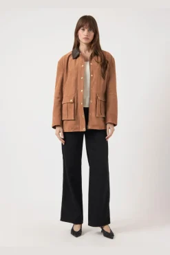 kaia Ls Suede Leather Jacket*YAS Online